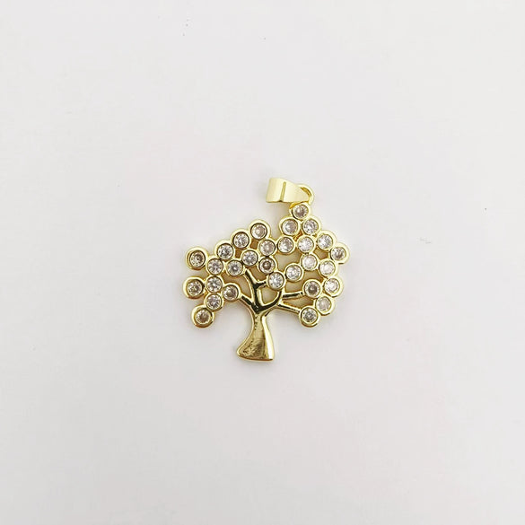 Wholesale Mixed Style Hollow Heart Tree Of Life Coconut Tree Series 18K Gold Plated Copper Pendant Diy Bracelet Necklace Accessories