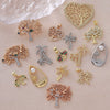 Wholesale Mixed Style Hollow Heart Tree Of Life Coconut Tree Series 18K Gold Plated Copper Pendant Diy Bracelet Necklace Accessories