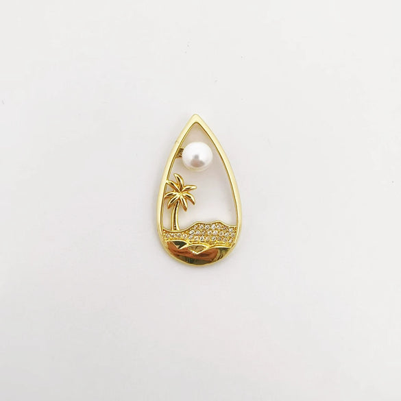 Wholesale Mixed Style Hollow Heart Tree Of Life Coconut Tree Series 18K Gold Plated Copper Pendant Diy Bracelet Necklace Accessories