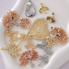 Wholesale Mixed Style Hollow Heart Tree Of Life Coconut Tree Series 18K Gold Plated Copper Pendant Diy Bracelet Necklace Accessories
