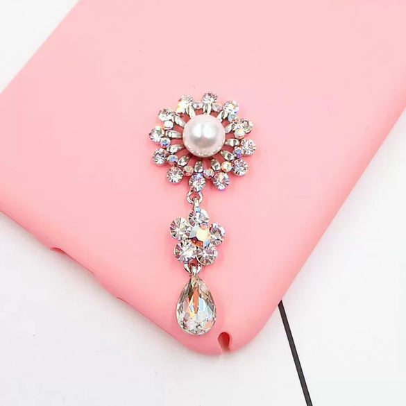 Wholesale Mobile Phone Case Accessories Alloy Pearl Pendant Diamond Series With Electroplating