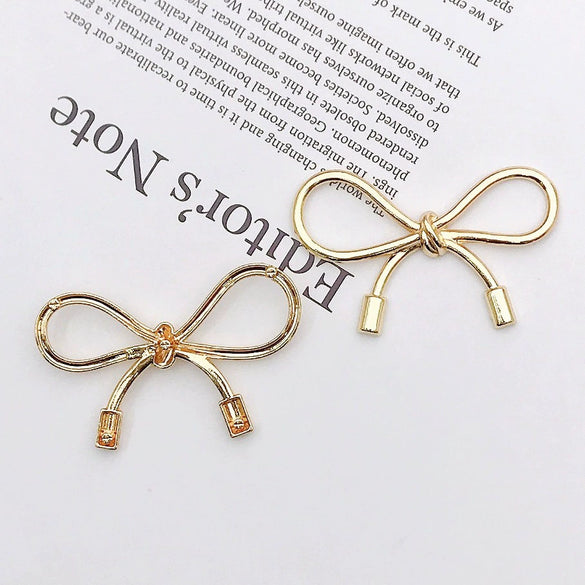 Wholesale Mobile Phone Case Jewelry With Smooth Metal Bow Accessories Alloy Electroplating