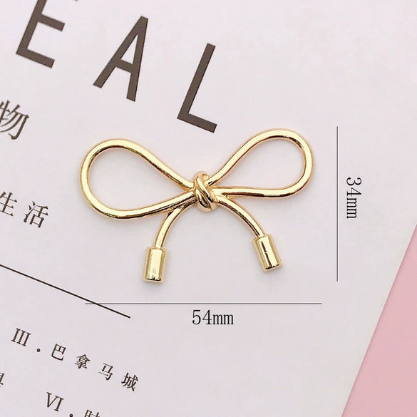 Wholesale Mobile Phone Case Jewelry With Smooth Metal Bow Accessories Alloy Electroplating