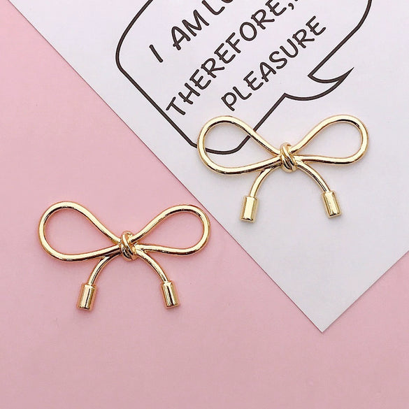 Wholesale Mobile Phone Case Jewelry With Smooth Metal Bow Accessories Alloy Electroplating