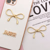 Wholesale Mobile Phone Case Jewelry With Smooth Metal Bow Accessories Alloy Electroplating