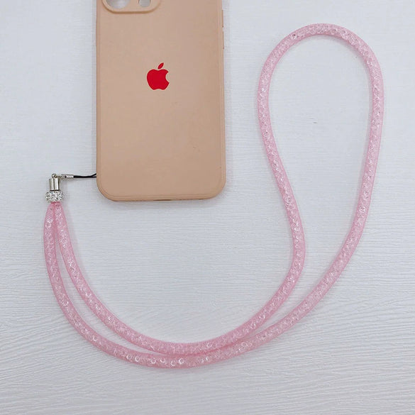 Wholesale Mobile Phone Hanging Rope Nylon Mesh With Acrylic Beads Handmade Unisex