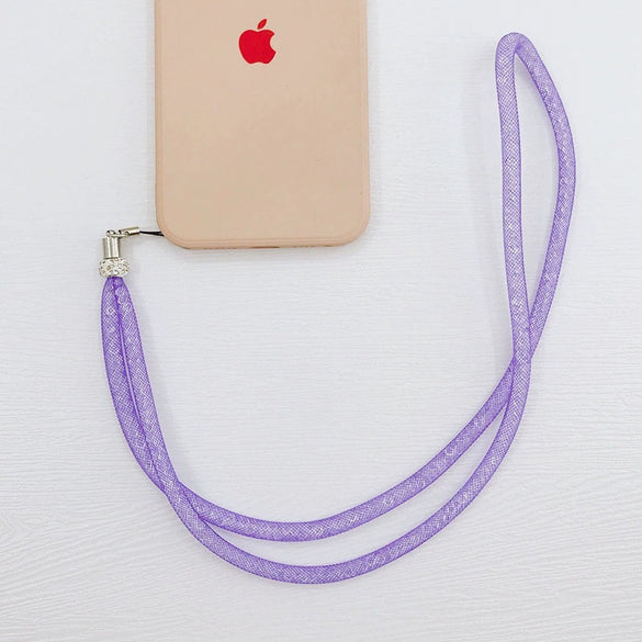Wholesale Mobile Phone Hanging Rope Nylon Mesh With Acrylic Beads Handmade Unisex