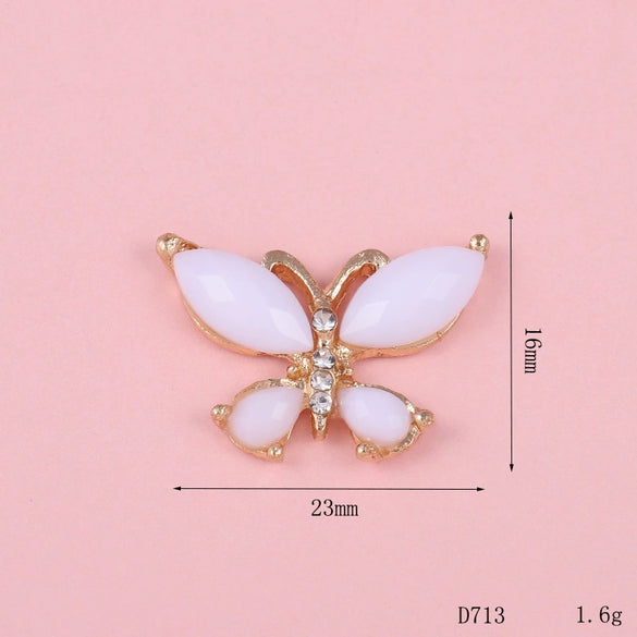 Wholesale Mobile Phone Shell Accessories Alloy Dripping Oil Butterfly Rhinestone Handmade Diamondembedded