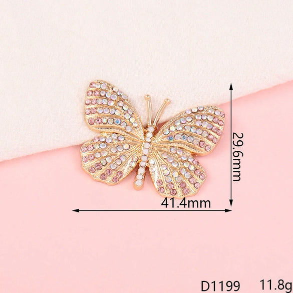 Wholesale Mobile Phone Shell Accessories Alloy Dripping Oil Butterfly Rhinestone Handmade Diamondembedded