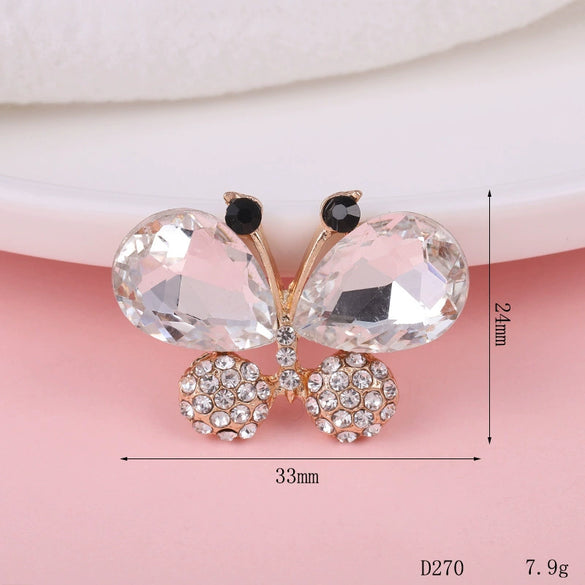 Wholesale Mobile Phone Shell Accessories Alloy Dripping Oil Butterfly Rhinestone Handmade Diamondembedded