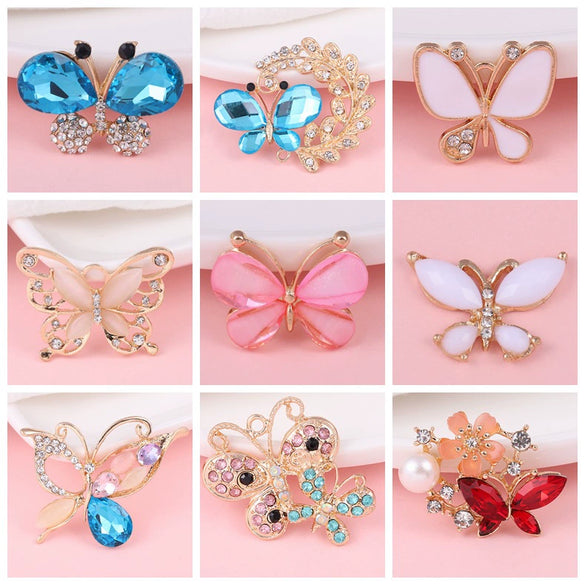 Wholesale Mobile Phone Shell Accessories Alloy Dripping Oil Butterfly Rhinestone Handmade Diamondembedded