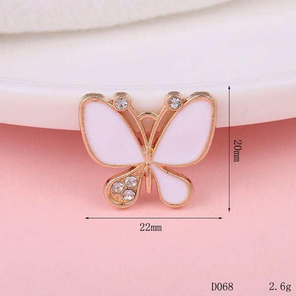 Wholesale Mobile Phone Shell Accessories Alloy Dripping Oil Butterfly Rhinestone Handmade Diamondembedded