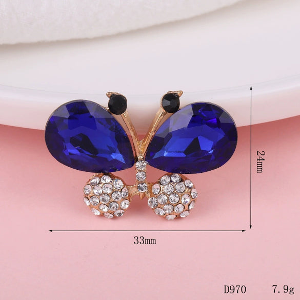 Wholesale Mobile Phone Shell Accessories Alloy Dripping Oil Butterfly Rhinestone Handmade Diamondembedded