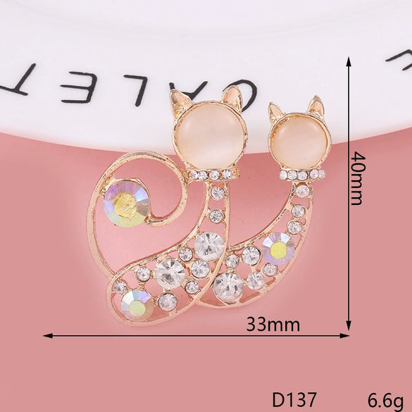 Wholesale Mobile Phone Shell Accessories Alloy Rhinestone Diamond With Cat Head Fox Pattern Electroplated
