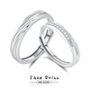 Wholesale Mobius Couple Open Ring 925 Sterling Silver Geometric Design With Diamond Treatment