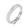 Wholesale Mobius Couple Open Ring 925 Sterling Silver Geometric Design With Diamond Treatment