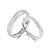 Wholesale Mobius Couple Open Ring 925 Sterling Silver Geometric Design With Diamond Treatment