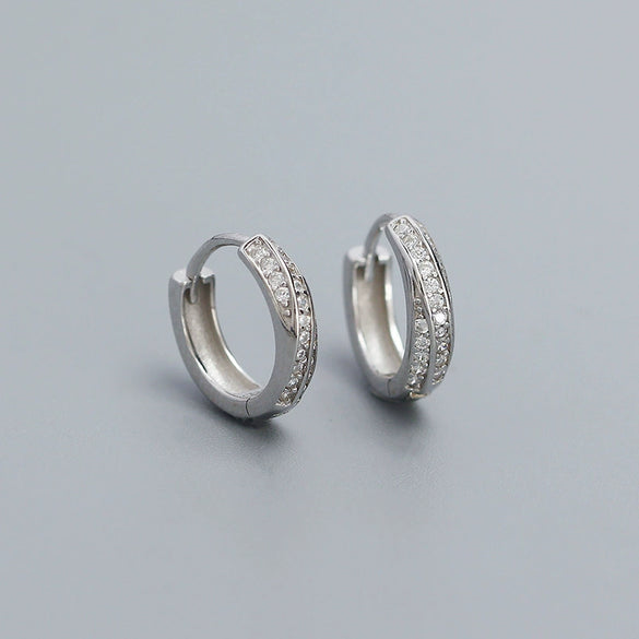 Wholesale Mobius Ear Buckle 925 Silver Geometric Ins Zircon Electroplated Earrings For Women