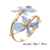 Wholesale Modern Minimalist Alloy Flower Enamel Drip Oil Bracelet For Women