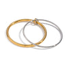 Wholesale Modern Minimalist Geometric Colorblocked Double Ring Stainless Steel Bracelet Vacuumplated 18K Gold