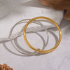 Wholesale Modern Minimalist Geometric Colorblocked Double Ring Stainless Steel Bracelet Vacuumplated 18K Gold