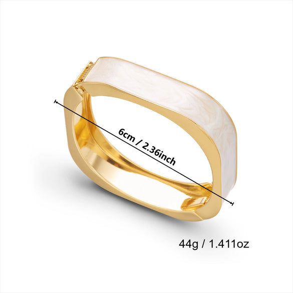 Wholesale Modern Minimalist Geometric Drip Oil Alloy Square Wide Bracelet Accessories