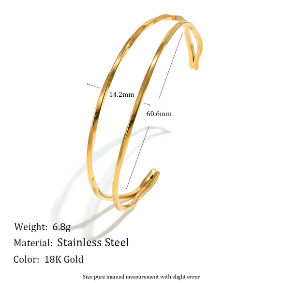 Wholesale Modern Minimalist Geometric Stainless Steel Electroplated Twisted Line Bracelet Jewelry