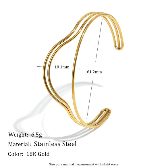 Wholesale Modern Minimalist Geometric Stainless Steel Electroplated Twisted Line Bracelet Jewelry