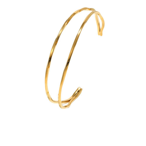 Wholesale Modern Minimalist Geometric Stainless Steel Electroplated Twisted Line Bracelet Jewelry