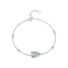 Wholesale Modern S925 Sterling Silver Light Luxury Geometric Heart Shape Inlaid Zircon Bracelet For Women