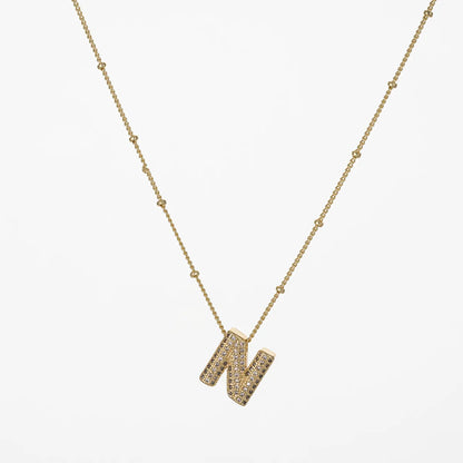 Copper Gold Plated Silver Plated Modern Style Classic Style Letter Copper Pendant Necklace