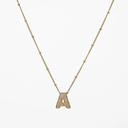 Copper Gold Plated Silver Plated Modern Style Classic Style Letter Copper Pendant Necklace