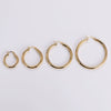Wholesale Modern Style Exquisite Stainless Steel Polished 18K Gold Plated Thick Round Wire Hollow Large Hoop Earrings With Geometric Design