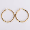 Wholesale Modern Style Exquisite Stainless Steel Polished 18K Gold Plated Thick Round Wire Hollow Large Hoop Earrings With Geometric Design