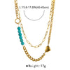 Wholesale Jewelry Modern Style Simple Style Solid Color 304 Stainless Steel Rhinestones Inlay Layered Necklaces