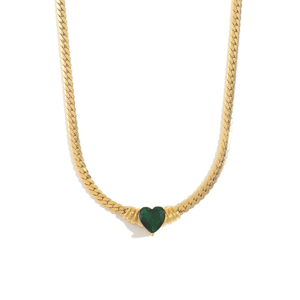 Wholesale Jewelry Modern Style Simple Style Solid Color 304 Stainless Steel Zircon Inlay Pendant Necklace