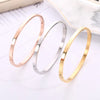 Modern Style Customization Laser Engraving Solid Color Stainless Steel Bangle In Bulk