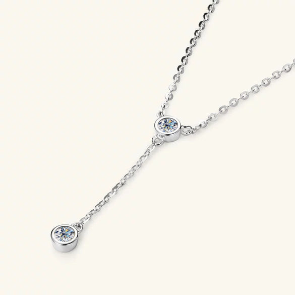 Wholesale Moissanite And 925 Silver Tassel Long Necklace With Geometric Style Electroplated Featuring Letter Number And Text Shapes