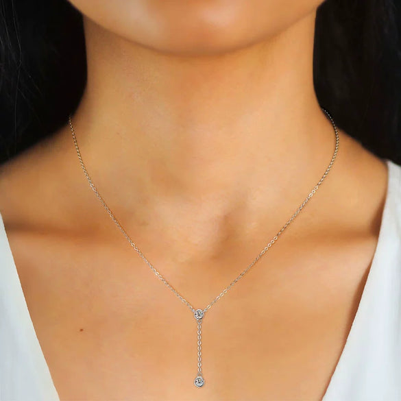 Wholesale Moissanite And 925 Silver Tassel Long Necklace With Geometric Style Electroplated Featuring Letter Number And Text Shapes