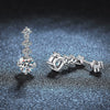 Wholesale Moissanite And 925 Sterling Silver Geometric Earrings Highend Classic Fourclaw Design