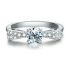 Wholesale Moissanite Bow Ring In S925 Sterling Silver With Four Claw Setting And Electroplating For Women