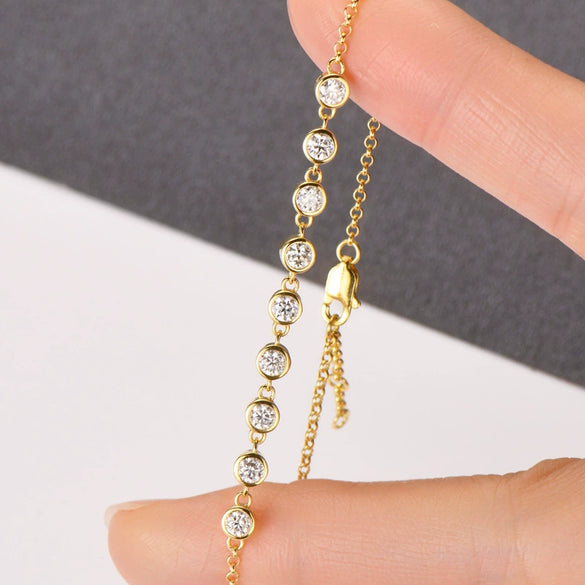 Wholesale Moissanite Bracelet For Women Fashion Style Geometric S925 Sterling Silver Electroplated Jewelry