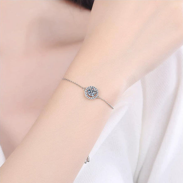 Wholesale Moissanite Bracelet 925 Silver Round Bag Star Moon Style Platinum Plated