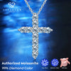 Wholesale Moissanite Cross Necklace Pendant In 925 Sterling Silver With Electroplating For Women On Pt950 Platinum Clavicle Chain