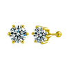 Wholesale Moissanite Crown Shape 925 Sterling Silver Minimalist Magnetic Stud Earrings