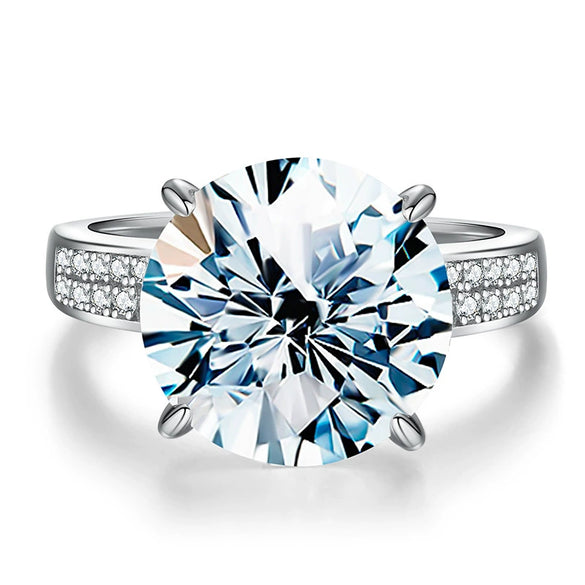 Wholesale Moissanite Doublerow Diamond Ring In Pigeon Egg Shape For Women Made Of S925 Sterling Silver With Electroplating Treatment Geometric Style