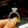 Wholesale Moissanite Doublerow Diamond Ring In Pigeon Egg Shape For Women Made Of S925 Sterling Silver With Electroplating Treatment Geometric Style