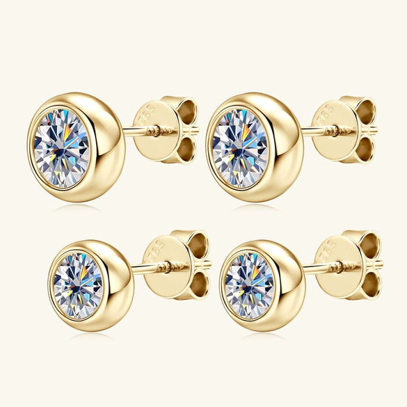 Wholesale Moissanite Earrings S925 Silver Geometric Style Electroplated For Women