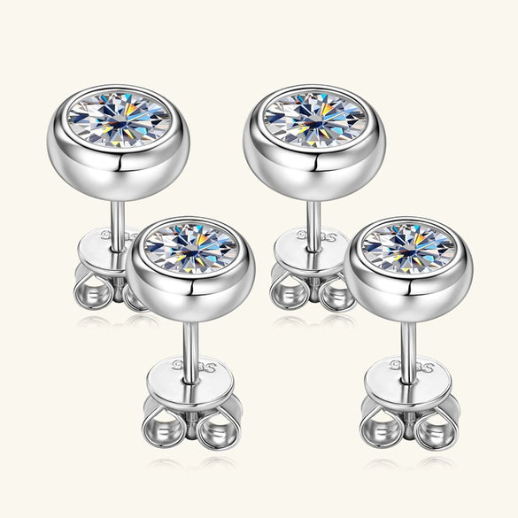 Wholesale Moissanite Earrings S925 Silver Geometric Style Electroplated For Women