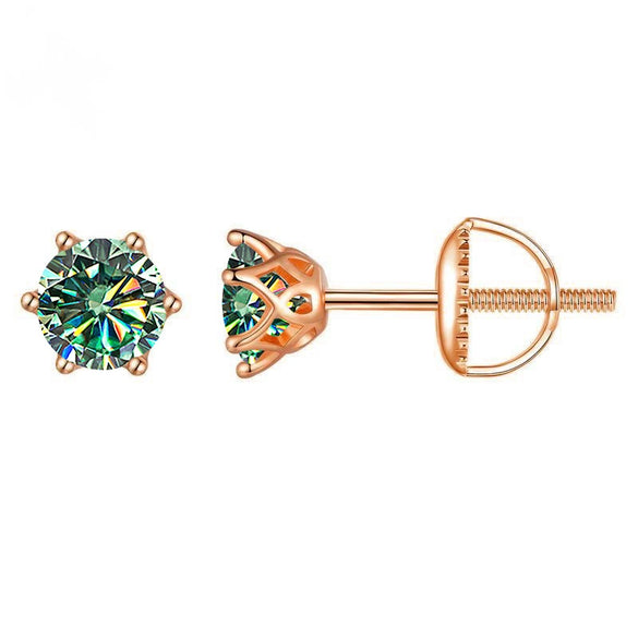 Wholesale Moissanite Earrings S925 Sterling Silver Rose Gold Round Love Design For Women Classic Style